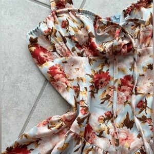 CIDER CORSET FLORAL MINI DRESS